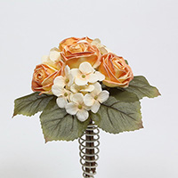 24cm Dry Look Mixed Rose/Hydrangea Bouquet X 7